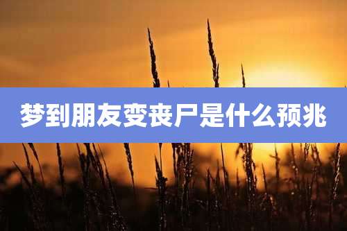 梦到朋友变丧尸是什么预兆