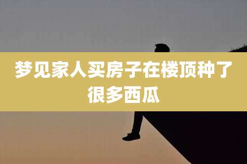 梦见家人买房子在楼顶种了很多西瓜