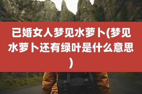 已婚女人梦见水萝卜(梦见水萝卜还有绿叶是什么意思)