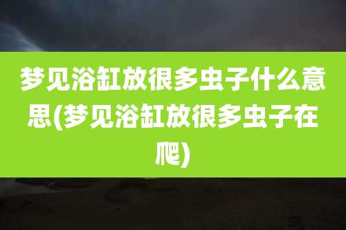 梦见浴缸放很多虫子什么意思(梦见浴缸放很多虫子在爬)