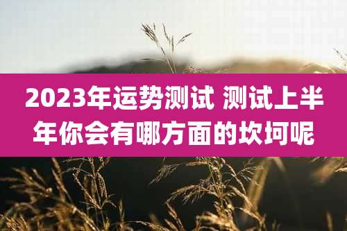2023年运势测试 测试上半年你会有哪方面的坎坷呢