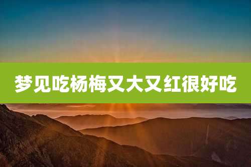 梦见吃杨梅又大又红很好吃
