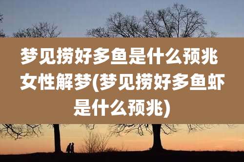 梦见捞好多鱼是什么预兆 女性解梦(梦见捞好多鱼虾是什么预兆)