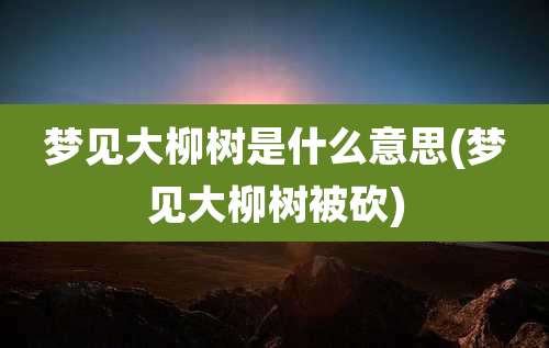 梦见大柳树是什么意思(梦见大柳树被砍)