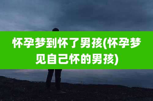 怀孕梦到怀了男孩(怀孕梦见自己怀的男孩)