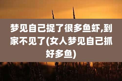 梦见自己捉了很多鱼虾,到家不见了(女人梦见自己抓好多鱼)