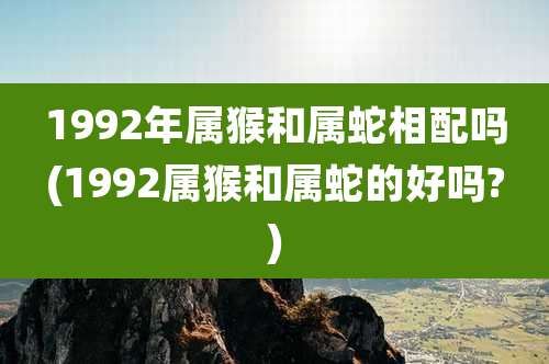1992年属猴和属蛇相配吗(1992属猴和属蛇的好吗?)