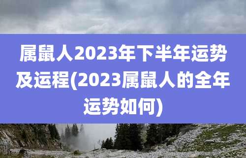 属鼠人2023年下半年运势及运程(2023属鼠人的全年运势如何)