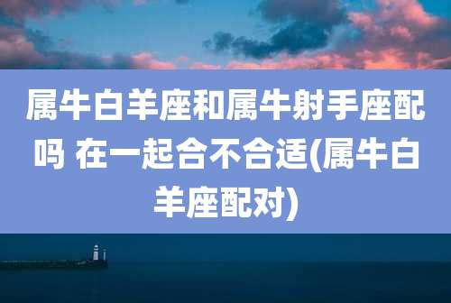 属牛白羊座和属牛射手座配吗 在一起合不合适(属牛白羊座配对)
