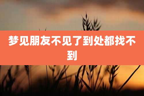 梦见朋友不见了到处都找不到