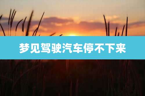 梦见驾驶汽车停不下来