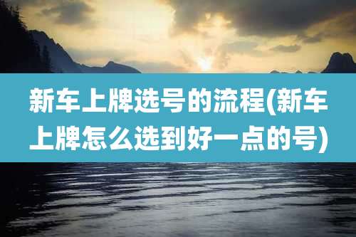 新车上牌选号的流程(新车上牌怎么选到好一点的号)