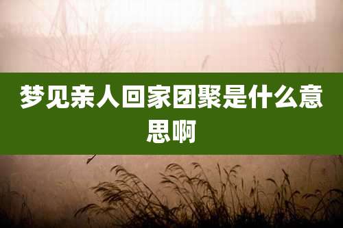 梦见亲人回家团聚是什么意思啊