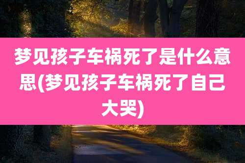 梦见孩子车祸死了是什么意思(梦见孩子车祸死了自己大哭)