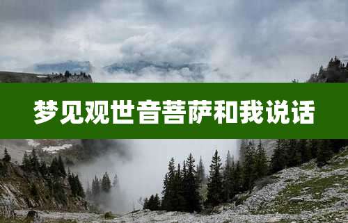 梦见观世音菩萨和我说话