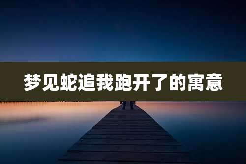 梦见蛇追我跑开了的寓意