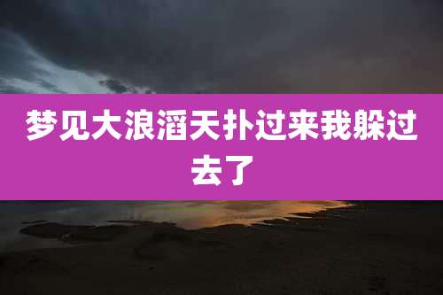 梦见大浪滔天扑过来我躲过去了