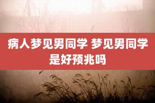 病人梦见男同学 梦见男同学是好预兆吗