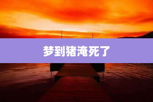 梦到猪淹死了