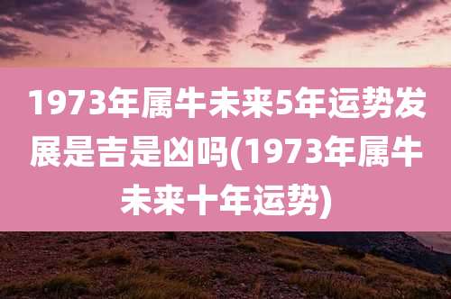 1973年属牛未来5年运势发展是吉是凶吗(1973年属牛未来十年运势)