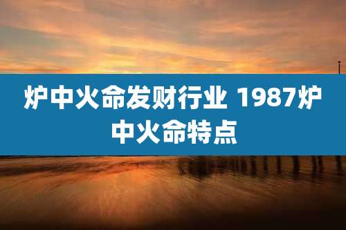 炉中火命发财行业 1987炉中火命特点