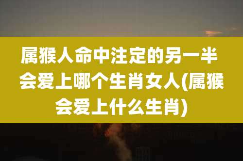 属猴人命中注定的另一半 会爱上哪个生肖女人(属猴会爱上什么生肖)