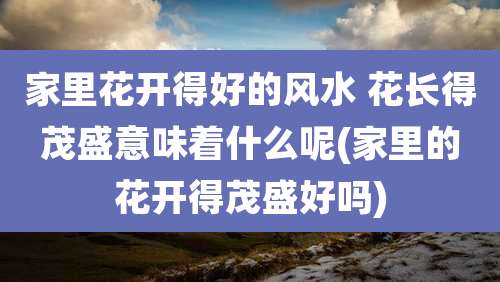 家里花开得好的风水 花长得茂盛意味着什么呢(家里的花开得茂盛好吗)