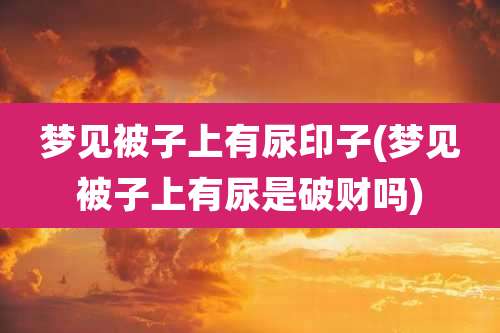 梦见被子上有尿印子(梦见被子上有尿是破财吗)