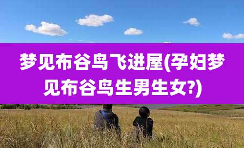 梦见布谷鸟飞进屋(孕妇梦见布谷鸟生男生女?)