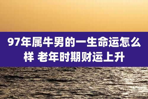 97年属牛男的一生命运怎么样 老年时期财运上升