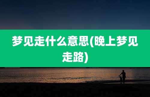 梦见走什么意思(晚上梦见走路)