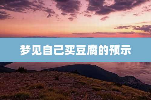 梦见自己买豆腐的预示