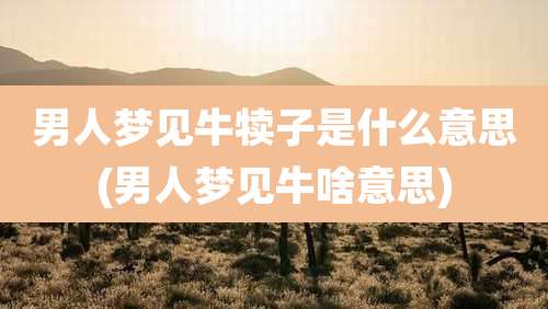 男人梦见牛犊子是什么意思(男人梦见牛啥意思)