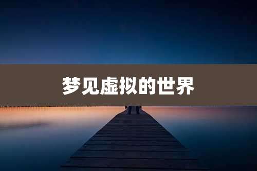 梦见虚拟的世界