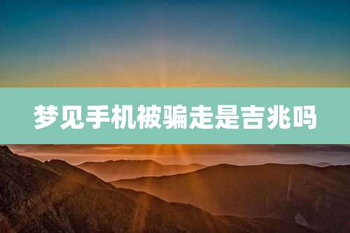 梦见手机被骗走是吉兆吗