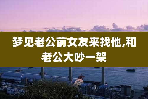 梦见老公前女友来找他,和老公大吵一架