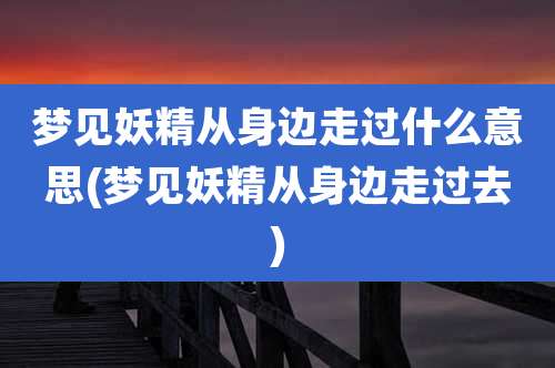 梦见妖精从身边走过什么意思(梦见妖精从身边走过去)