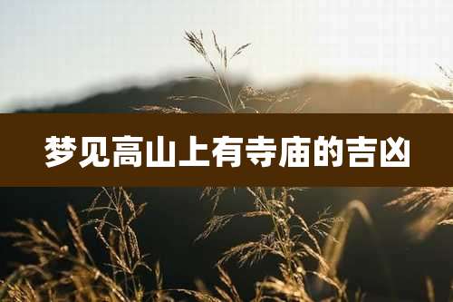 梦见高山上有寺庙的吉凶