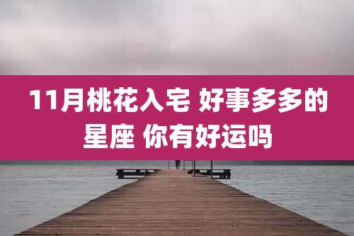 11月桃花入宅 好事多多的星座 你有好运吗