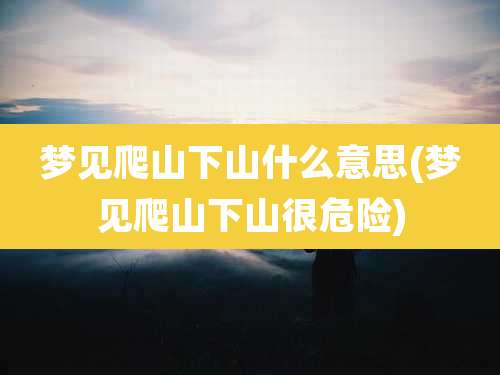 梦见爬山下山什么意思(梦见爬山下山很危险)