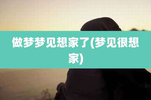 做梦梦见想家了(梦见很想家)