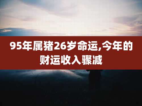 95年属猪26岁命运,今年的财运收入骤减