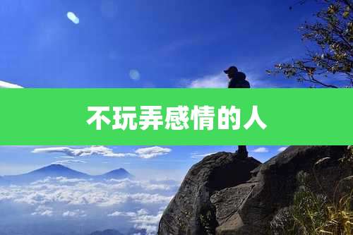 不玩弄感情的人