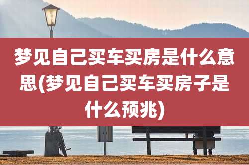 梦见自己买车买房是什么意思(梦见自己买车买房子是什么预兆)