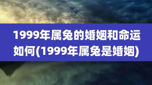 1999年属兔的婚姻和命运如何(1999年属兔是婚姻)