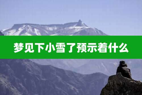 梦见下小雪了预示着什么