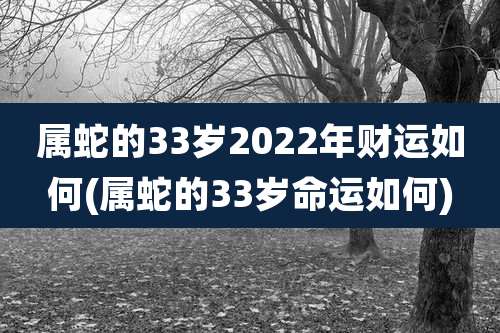 属蛇的33岁2022年财运如何(属蛇的33岁命运如何)