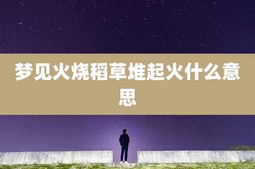 梦见火烧稻草堆起火什么意思