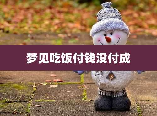 梦见吃饭付钱没付成