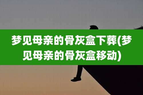 梦见母亲的骨灰盒下葬(梦见母亲的骨灰盒移动)